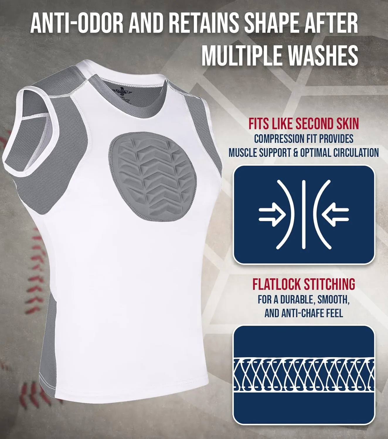 Exxact Sports Youth Baseball and Softball Chest Protector, Padded Sternum Guard for Girls