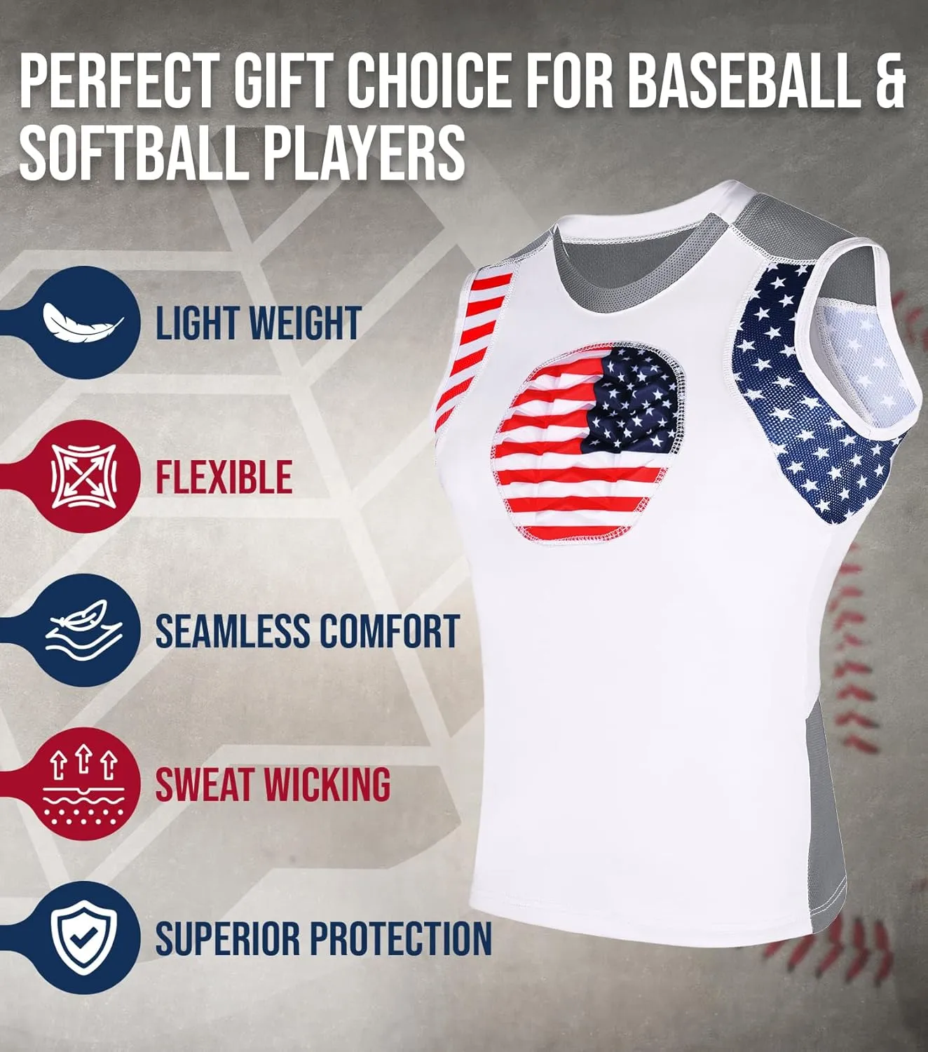 Exxact Sports Youth Baseball and Softball Chest Protector, Padded Sternum Guard for Girls