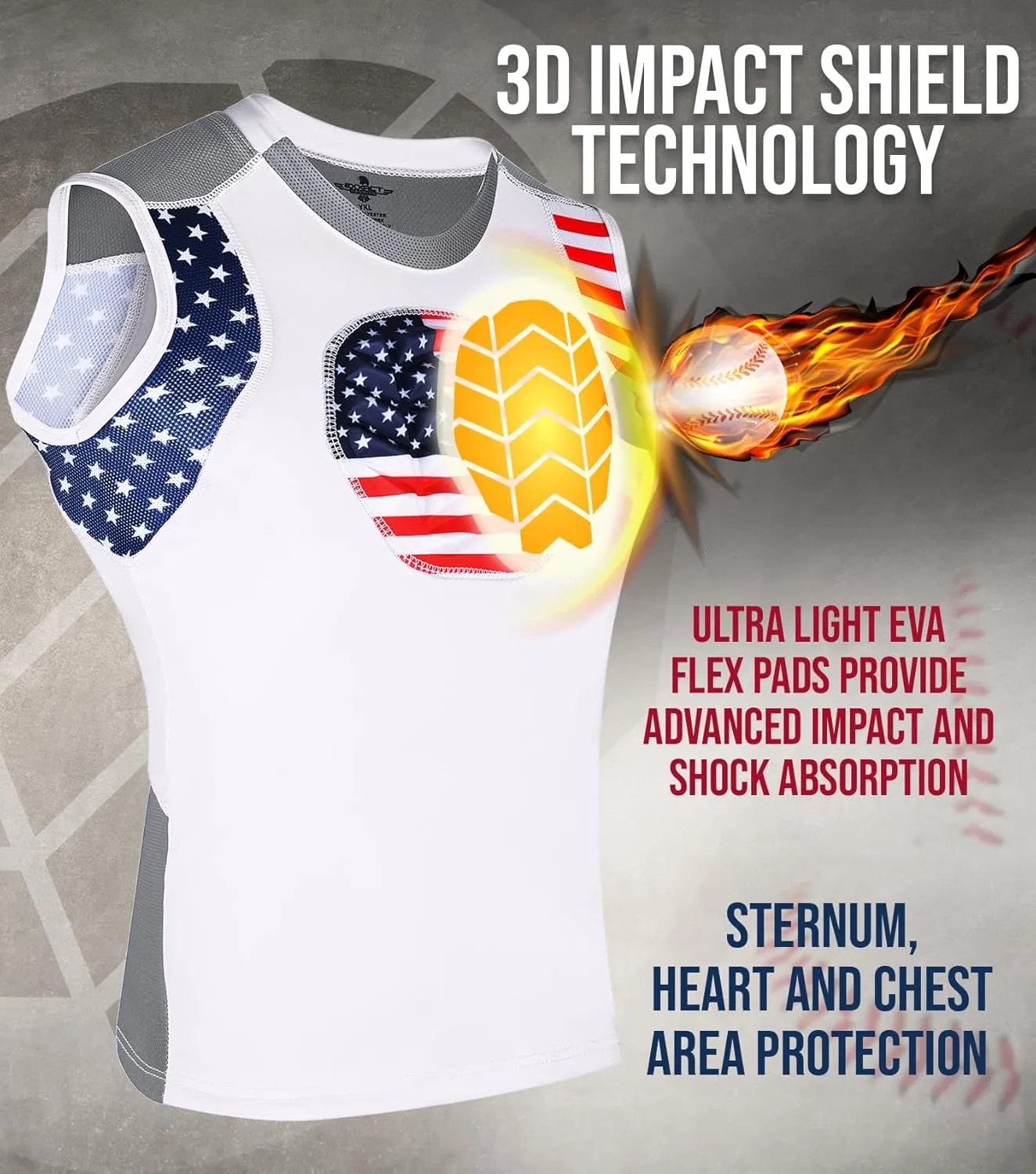 Exxact Sports Youth Baseball and Softball Chest Protector, Padded Sternum Guard for Girls