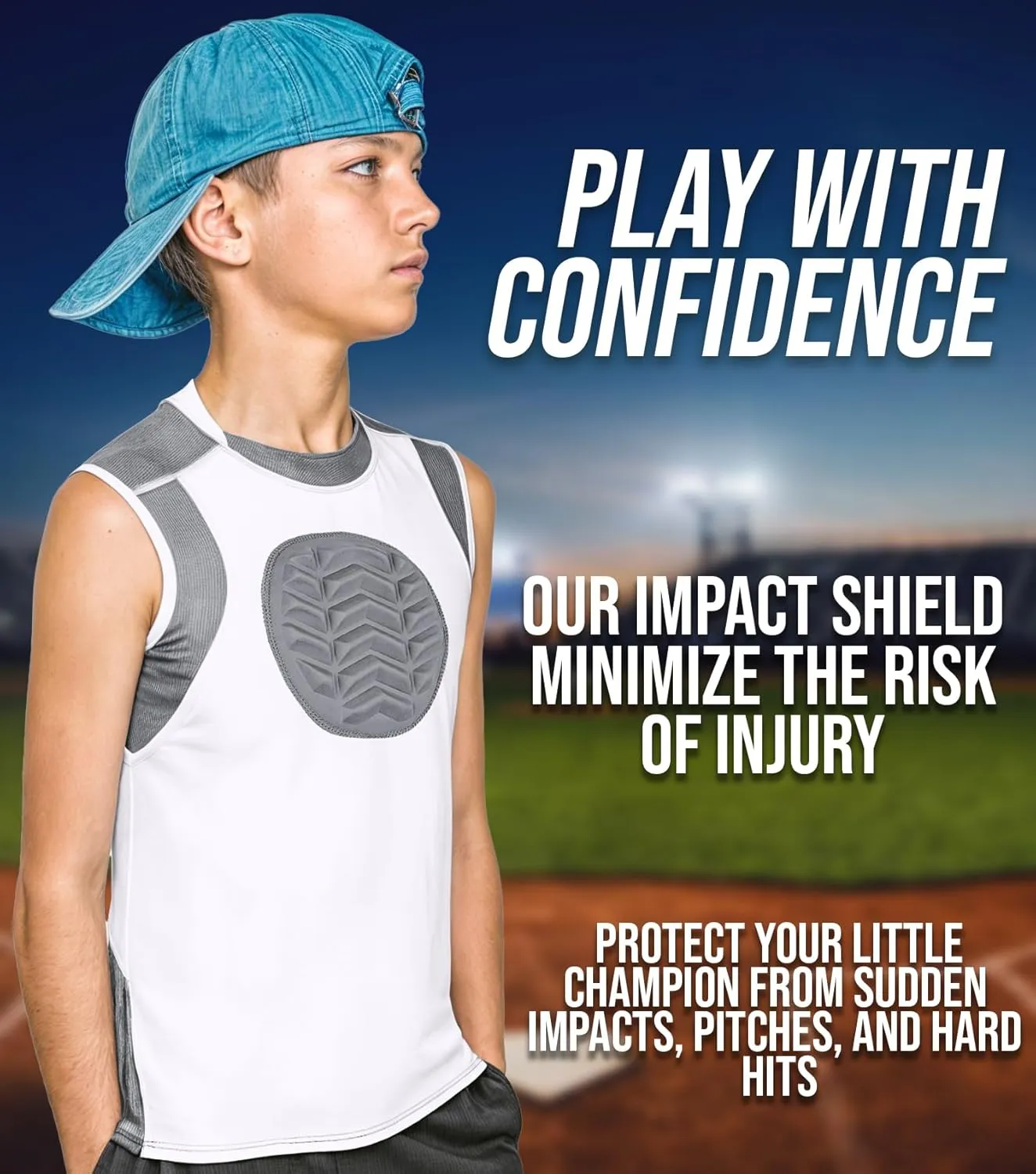 Exxact Sports Youth Baseball and Softball Chest Protector, Padded Sternum Guard for Girls