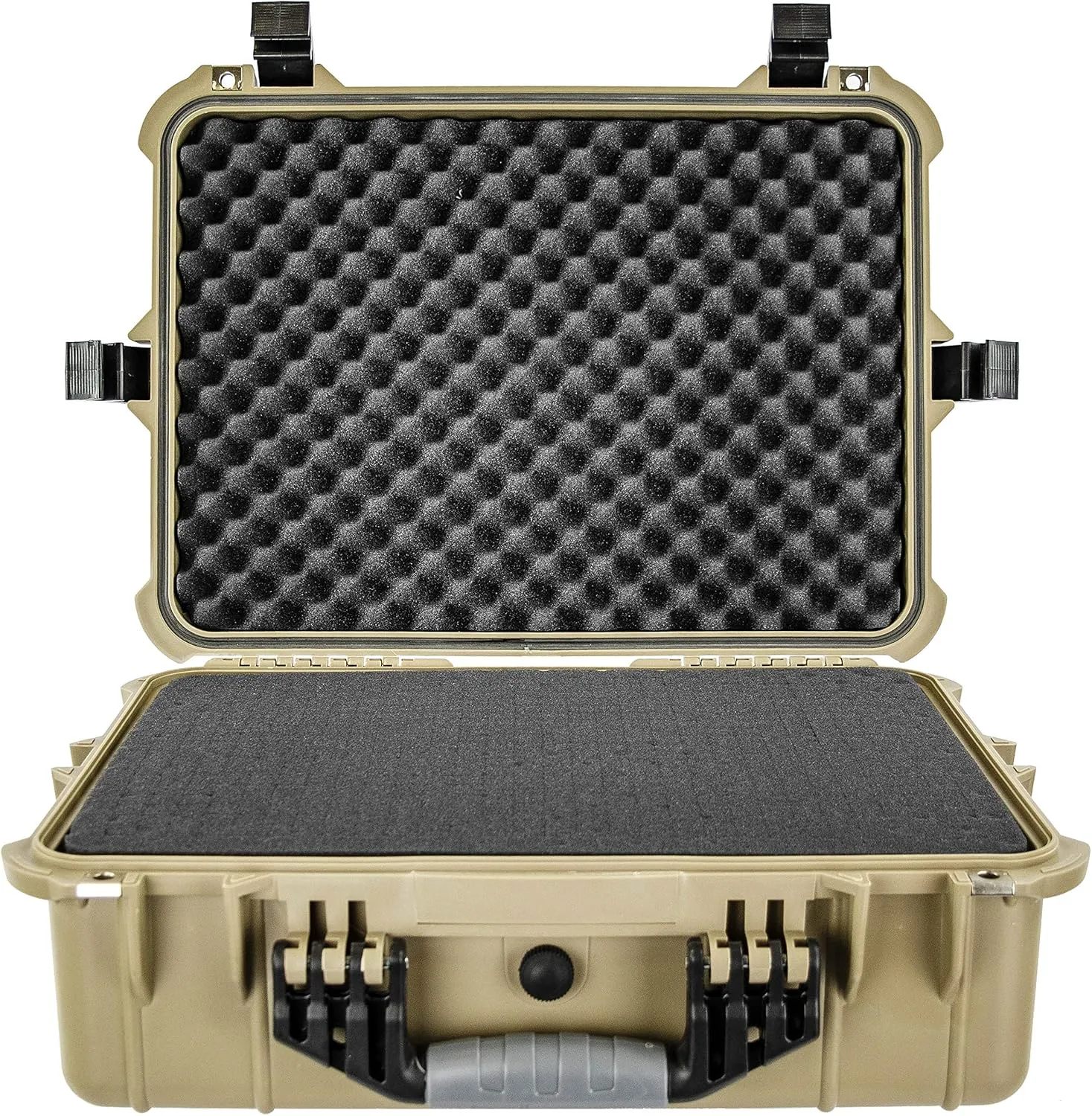 Eylar 20 Inch Large Protective Camera Hard Case Water and Shock Proof With Foam Tan