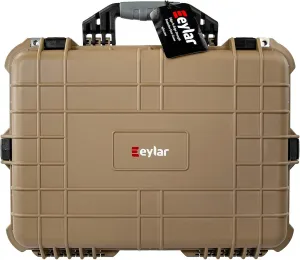 Eylar 20 Inch Large Protective Camera Hard Case Water and Shock Proof With Foam Tan