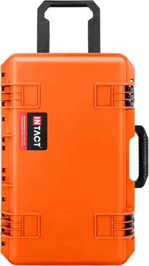 Eylar 22 Inch Intact Premium Series Hard Rolling Carry-On Travel Case, Lightweight and Durable Design with Foam (Orange)