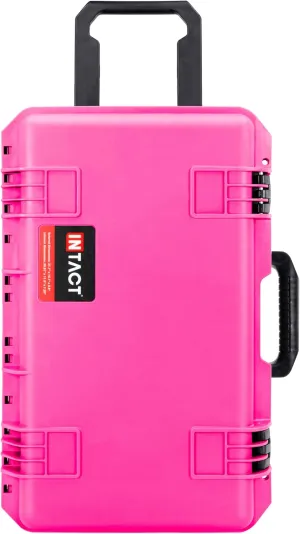 Eylar 22 Inch Intact Premium Series Hard Rolling Carry-On Travel Case, Lightweight and Durable Design with Foam (Pink)