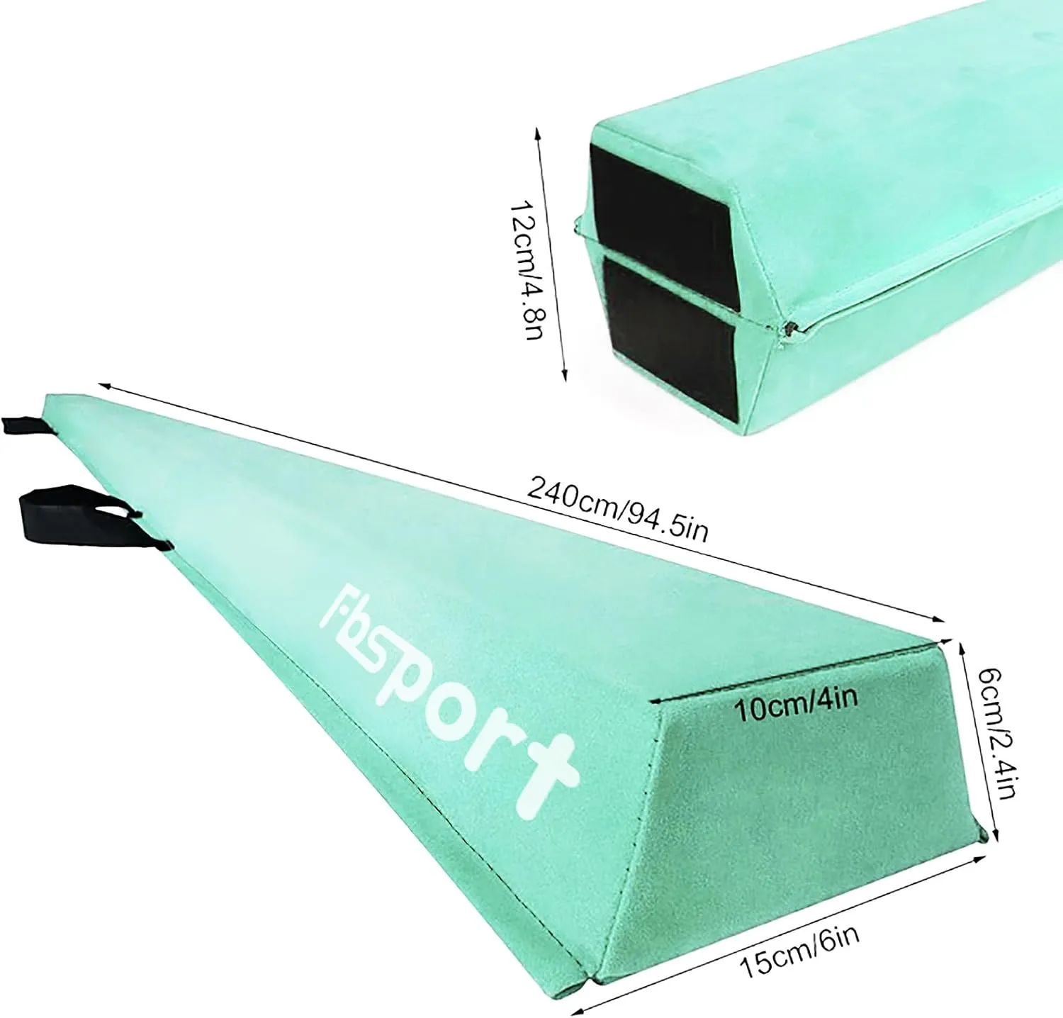 FBSPORT 8ft/9ft/9.5/10ft Balance Beam: Folding Floor Gymnastics Equipment for Kids Adults,Non Slip Rubber Base, Gymnastics Beam for Training, Physical Therapy and Professional Home Training