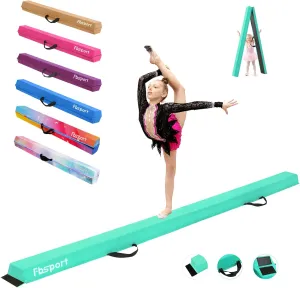 FBSPORT 8ft/9ft/9.5/10ft Balance Beam: Folding Floor Gymnastics Equipment for Kids Adults,Non Slip Rubber Base, Gymnastics Beam for Training, Physical Therapy and Professional Home Training