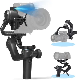 FeiyuTech Official SCORP 2 Gimbal Stabilizer for Camera,3-Axis Gimbal Stabilizer for Canon/Sony/Panasonic/Nikon/Fujifilm,5.51lb Payload,Built-in AI Tracking Module,Bluetooth/Cable Control, STD KIT