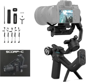 FeiyuTech SCORP-C Camera Stabilizer Handheld Gimbal for DSLR&Mirrorless Camera Fits Sony/Canon/Nikon/Panasonic/Fujifilm,Max 5.51lbs Professional 3-Axis Video Stabilizer,Official-Authorized