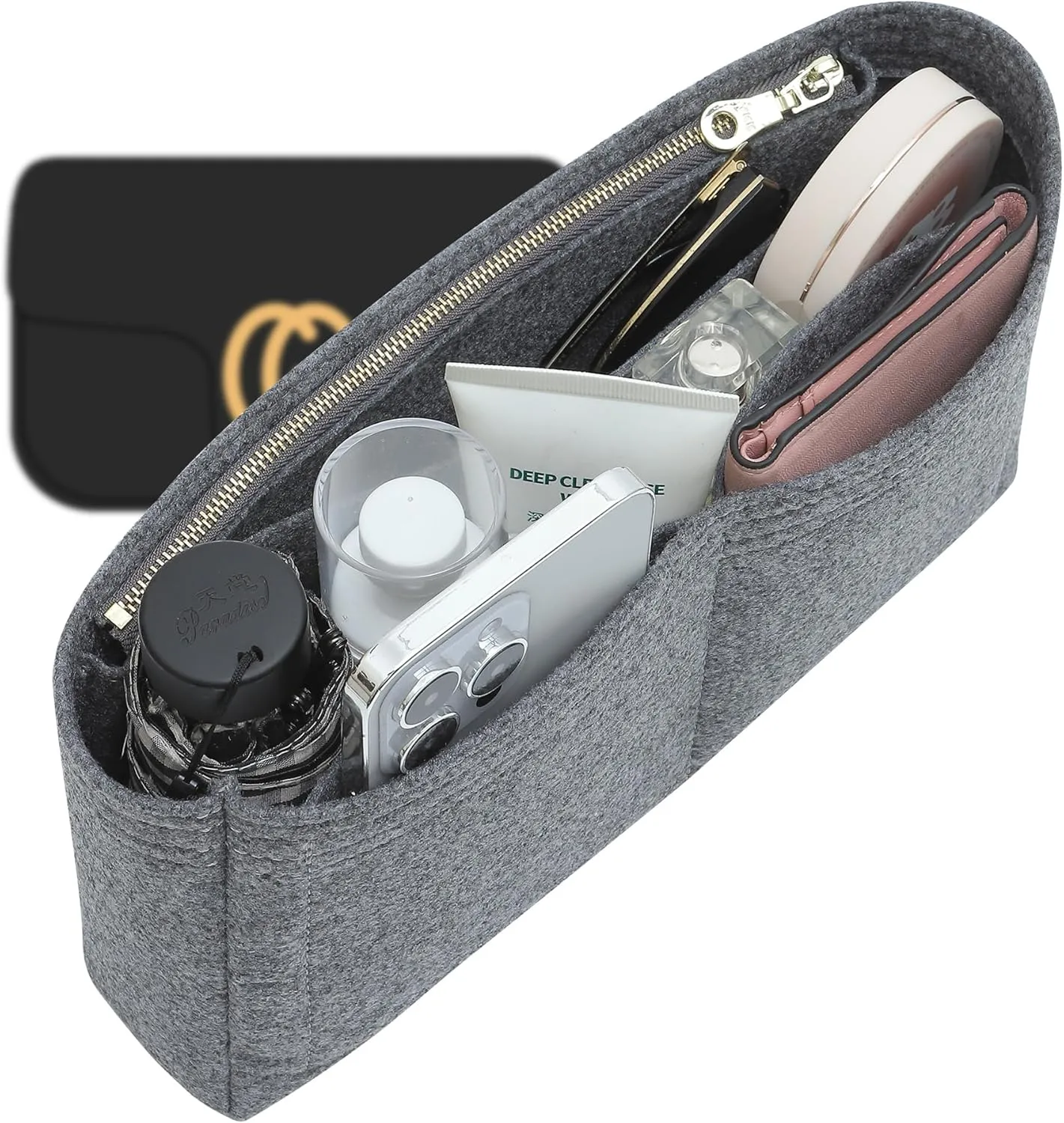 Felt Mini Purse Organizer Insert with Zipper Compatible with GG Marmont Matelasse Shoulder Bag