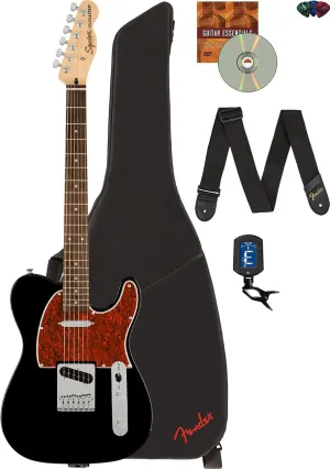 Fender Affinity Series Telecaster w/Laurel Fingerboard - Black Bundle with Gig Bag, Tuner, Strap, Picks, and Austin Bazaar Instructional DVD