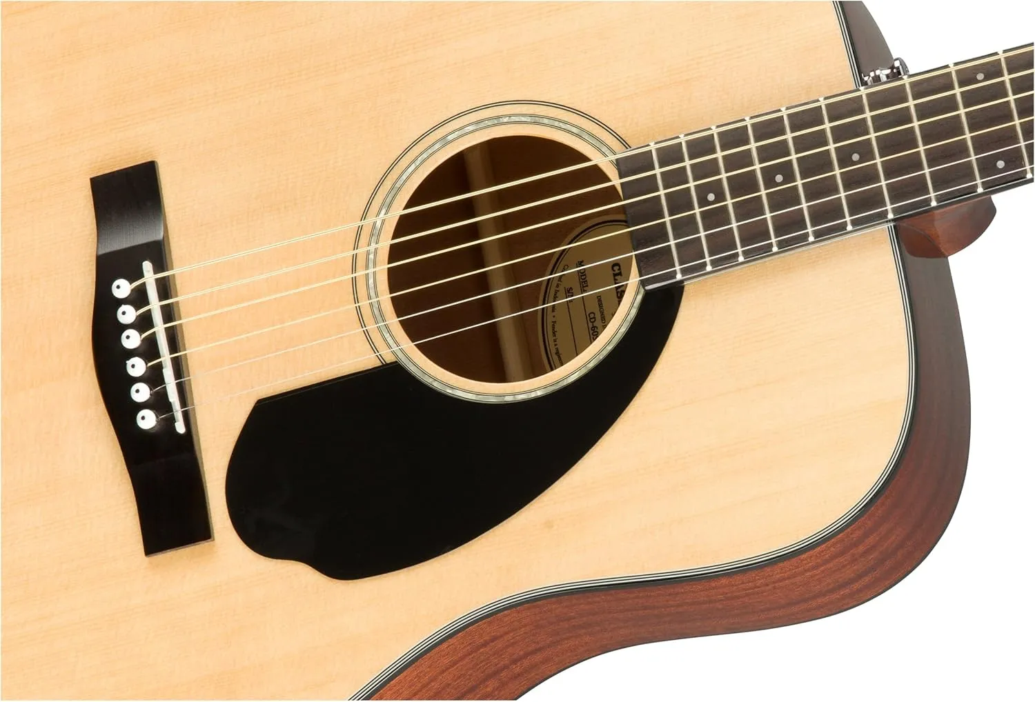 Fender CD-60S Solid Top Dreadnought Acoustic Guitar - Natural Bundle with Gig Bag, Tuner, Strap, Strings, Picks, and Austin Bazaar Instructional DVD