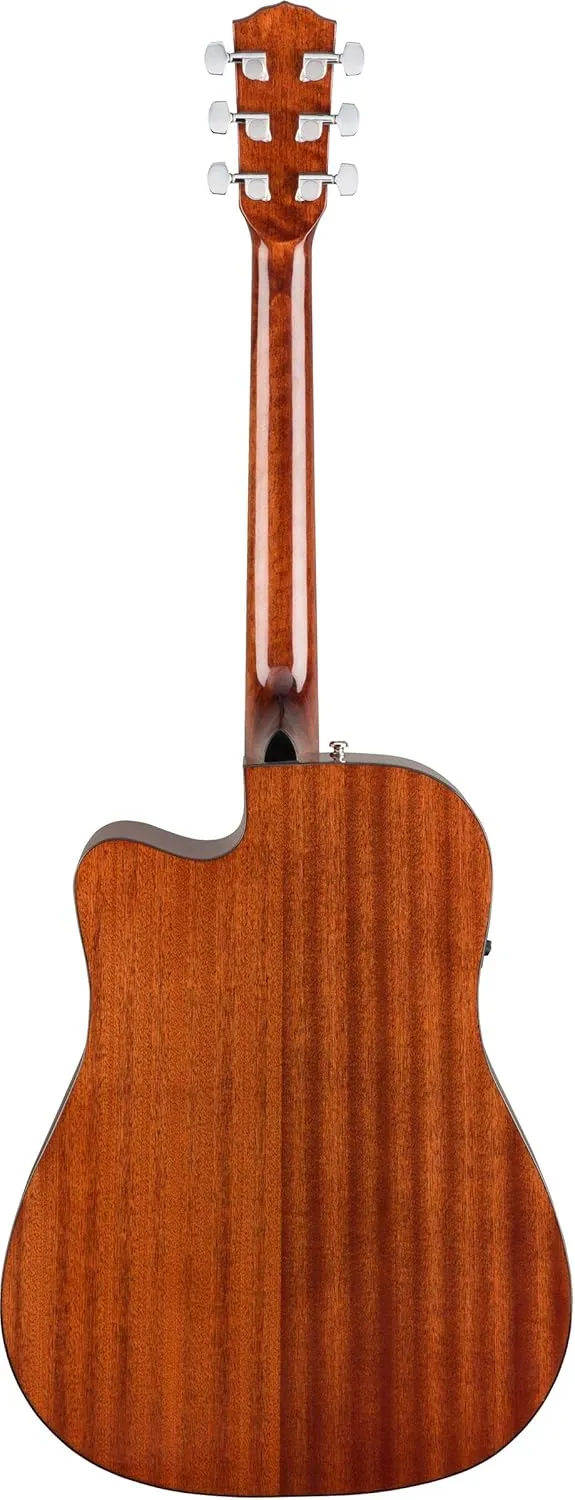 Fender CD-60SCE Solid Top Dreadnought Acoustic-Electric Guitar - All Mahogany Bundle with Gig Bag, Instrument Cable, Tuner, Strap, Strings, Picks, Polishing Cloth and Austin Bazaar Instructional DVD