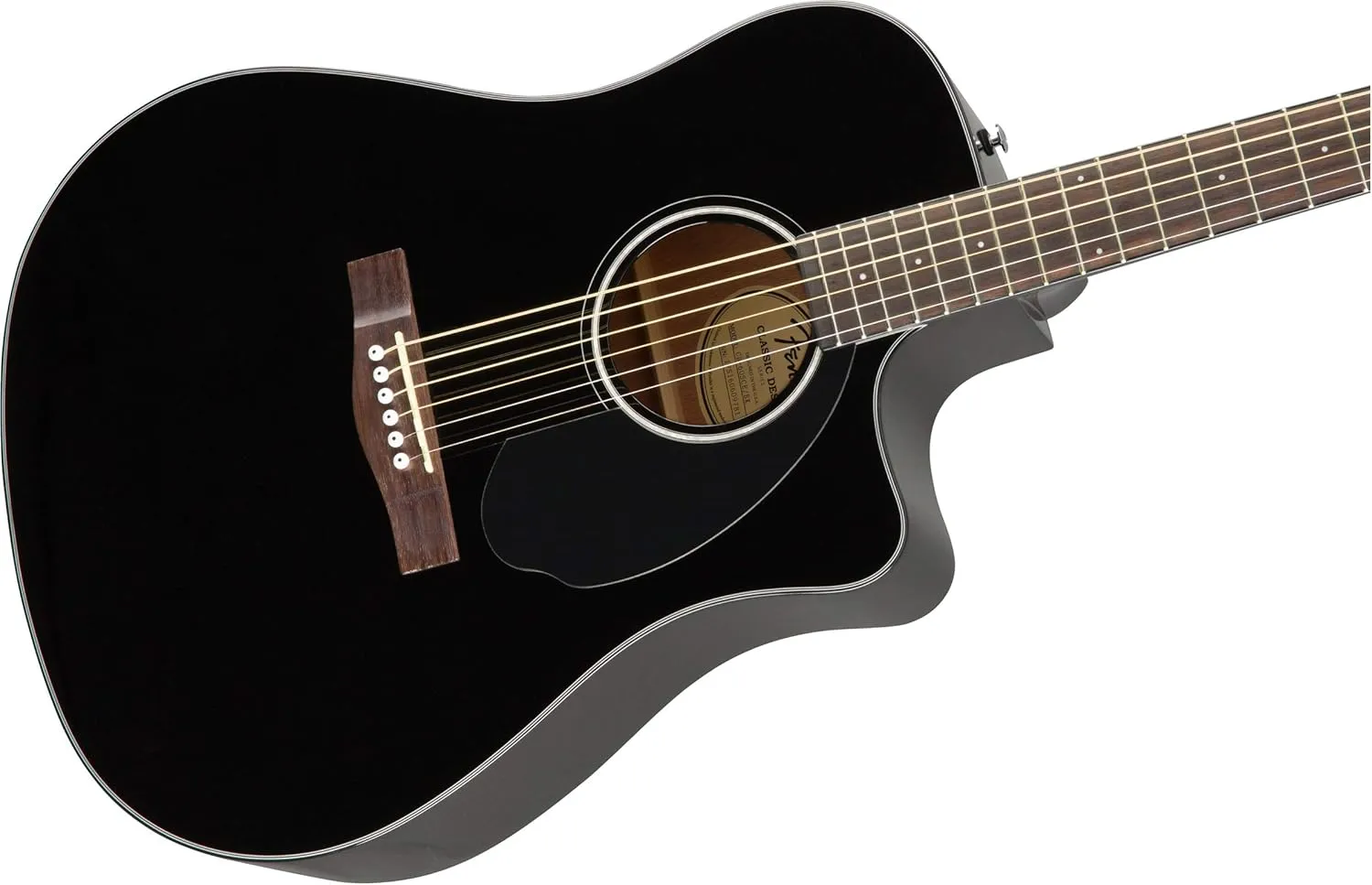 Fender CD-60SCE Solid Top Dreadnought Acoustic-Electric Guitar - Black Bundle with Gig Bag, Cable, Tuner, Strap, Strings, Picks, Austin Bazaar Instructional DVD, and Polishing Cloth