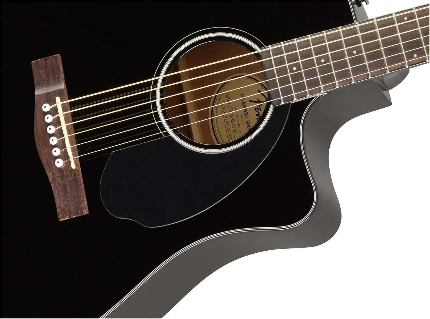 Fender CD-60SCE Solid Top Dreadnought Acoustic-Electric Guitar - Black Bundle with Gig Bag, Cable, Tuner, Strap, Strings, Picks, Austin Bazaar Instructional DVD, and Polishing Cloth