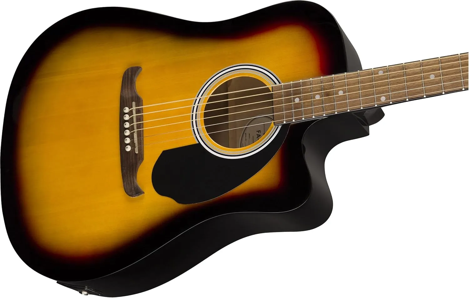 Fender FA-125CE Dreadnought Cutaway Acoustic-Electric Guitar - Sunburst Bundle with Gig Bag, Strap, Strings, Picks, Fender Play Online Lessons, and Austin Bazaar Instructional DVD