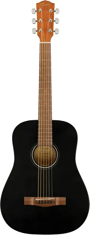Fender FA-15 3/4 Scale Steel String Acoustic Guitar, with 2-Year Warranty, Black, with Gig Bag