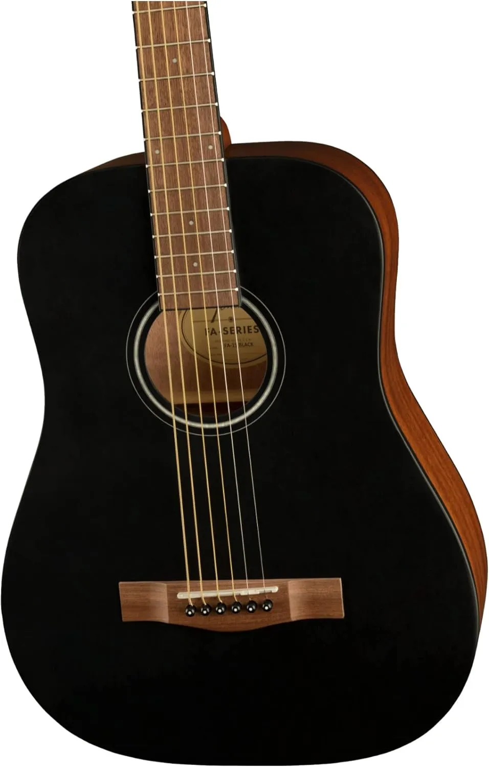 Fender FA-15 3/4 Scale Steel String Acoustic Guitar, with 2-Year Warranty, Black, with Gig Bag