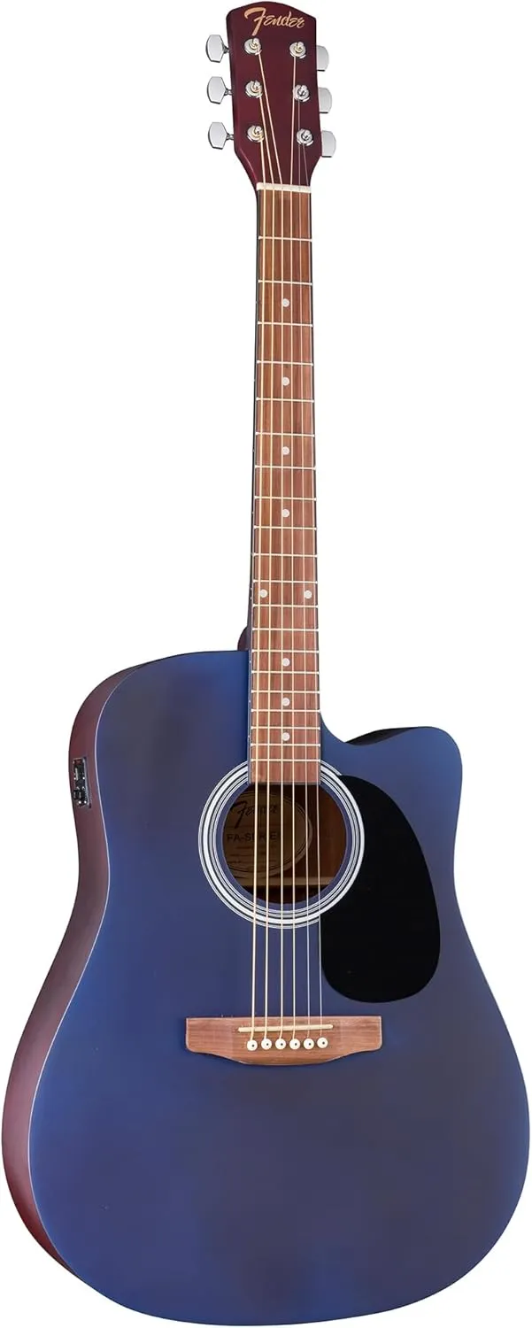 Fender FA Series Dreadnought Acoustic-Electric Guitar - Saphire Blue Bundle with Gig Bag, Strings, Picks, and Austin Bazaar Instructional DVD