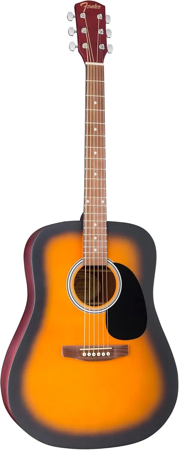 Fender FA Series Dreadnought Acoustic Guitar - 2-Color Sunburst Bundle with Gig Bag, Strings, Picks, and Austin Bazaar Instructional DVD