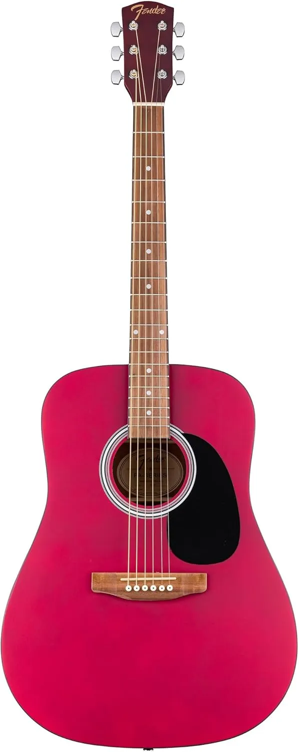 Fender FA Series Dreadnought Acoustic Guitar - Crimson Red Bundle with Gig Bag, Strings, Picks, and Austin Bazaar Instructional DVD