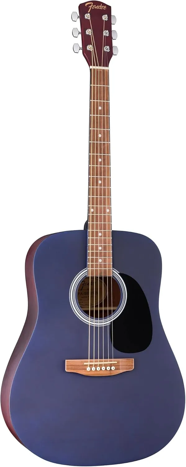 Fender FA Series Dreadnought Acoustic Guitar - Saphire Blue Bundle with Gig Bag, Strings, Picks, and Austin Bazaar Instructional DVD