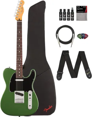 Fender Player II Modified Telecaster - Harvest Green Metallic Bundle with Gig Bag, Strap, Cable, 3-Pack Picks, and Guitar Cleaning Kit