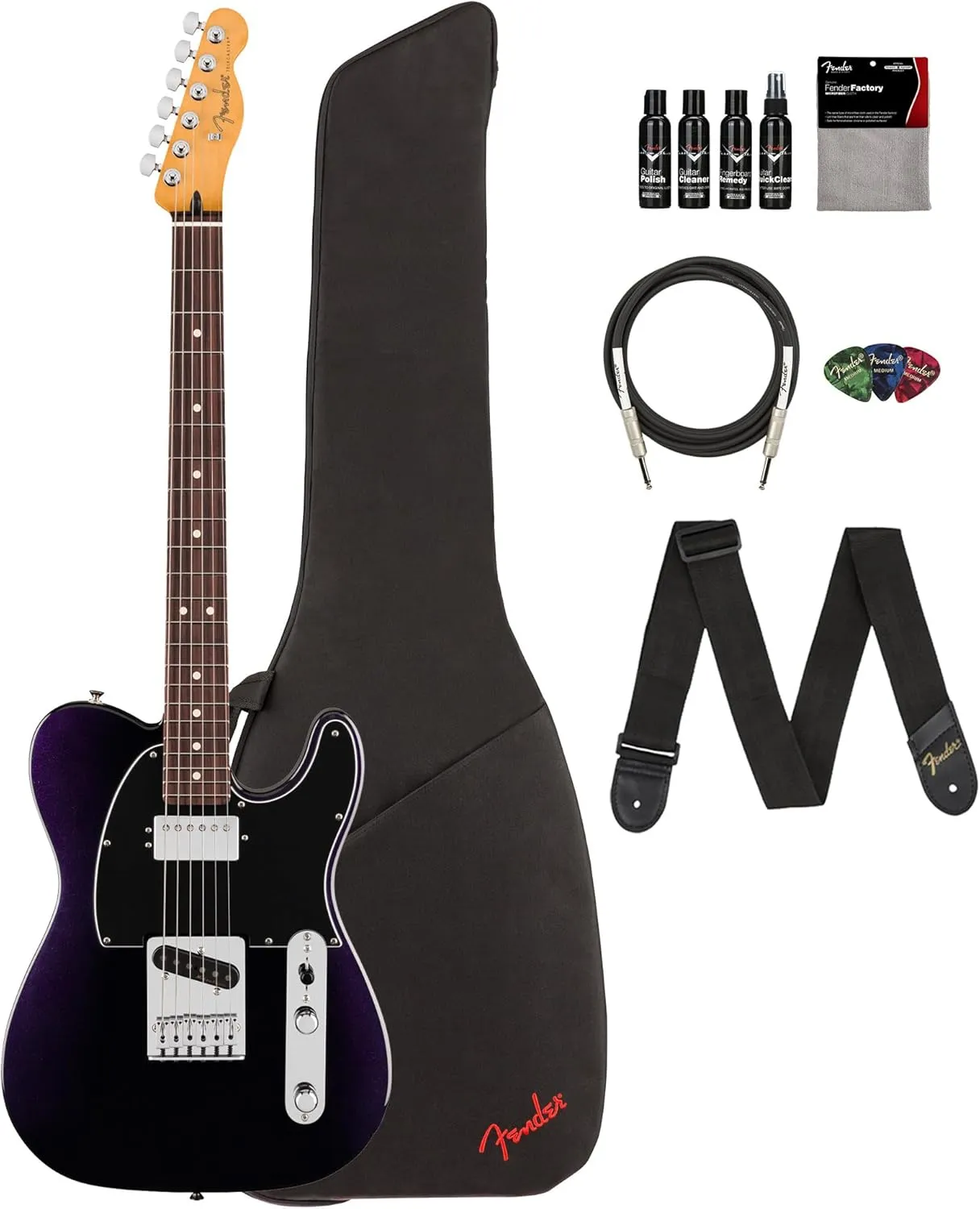 Fender Player II Modified Telecaster SH - Dusk Bundle with Gig Bag, Strap, Cable, 3-Pack Picks, and Guitar Cleaning Kit