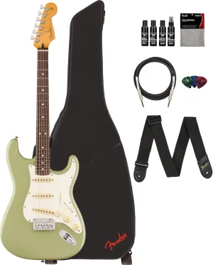 Fender Player II Stratocaster - Birch Green Bundle with Gig Bag, Strap, Cable, 3-Pack Picks and Guitar Cleaning Kit