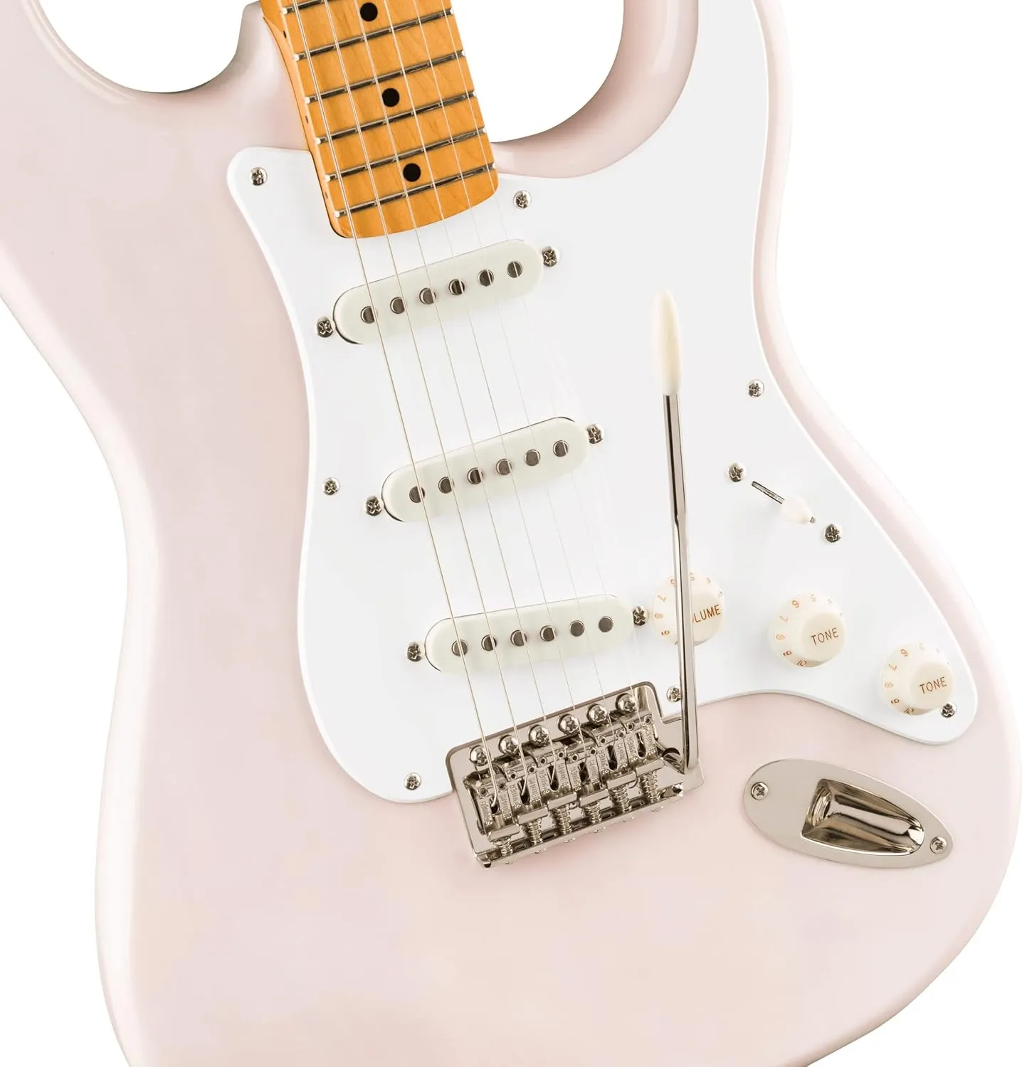 Fender Squier Classic Vibe '50s Stratocaster - White Bundle with Gig Bag, Instrument Cable, Tuner, Strap, Strings, Picks, Fender Play Online Lessons, and Austin Bazaar Instructional DVD