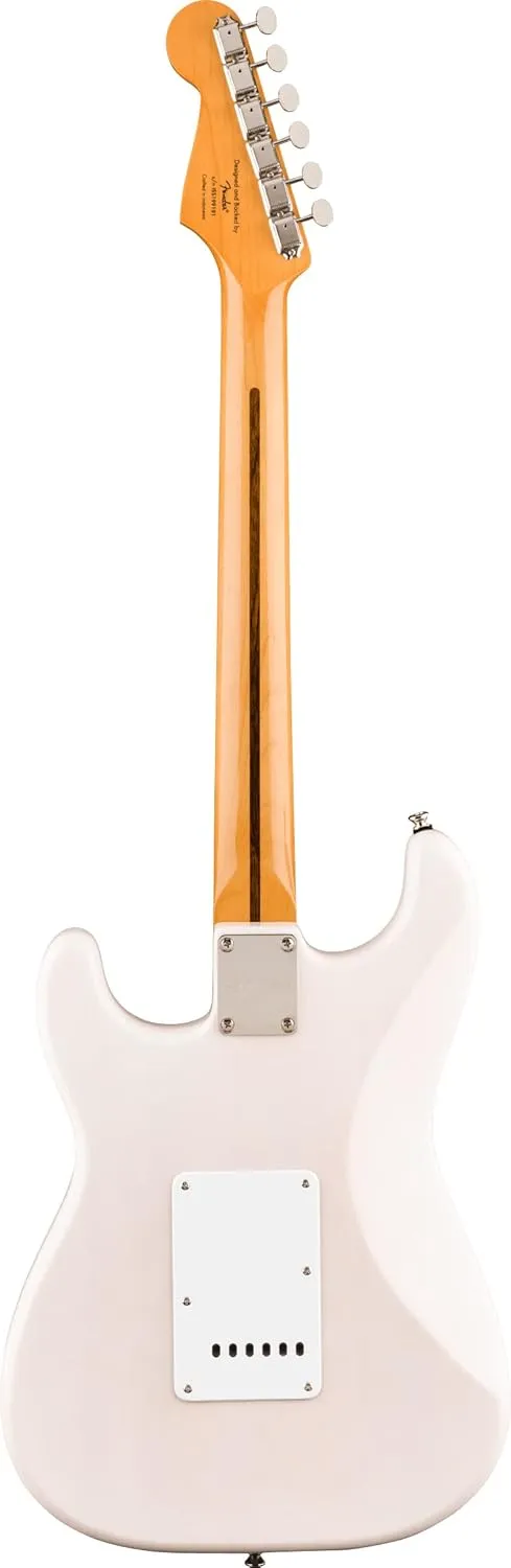 Fender Squier Classic Vibe '50s Stratocaster - White Bundle with Gig Bag, Instrument Cable, Tuner, Strap, Strings, Picks, Fender Play Online Lessons, and Austin Bazaar Instructional DVD