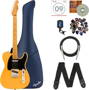 Fender Squier Classic Vibe '50s Telecaster - Butterscotch Blonde Bundle with Gig Bag, Instrument Cable, Tuner, Strap, Strings, Picks, and Austin Bazaar Instructional DVD