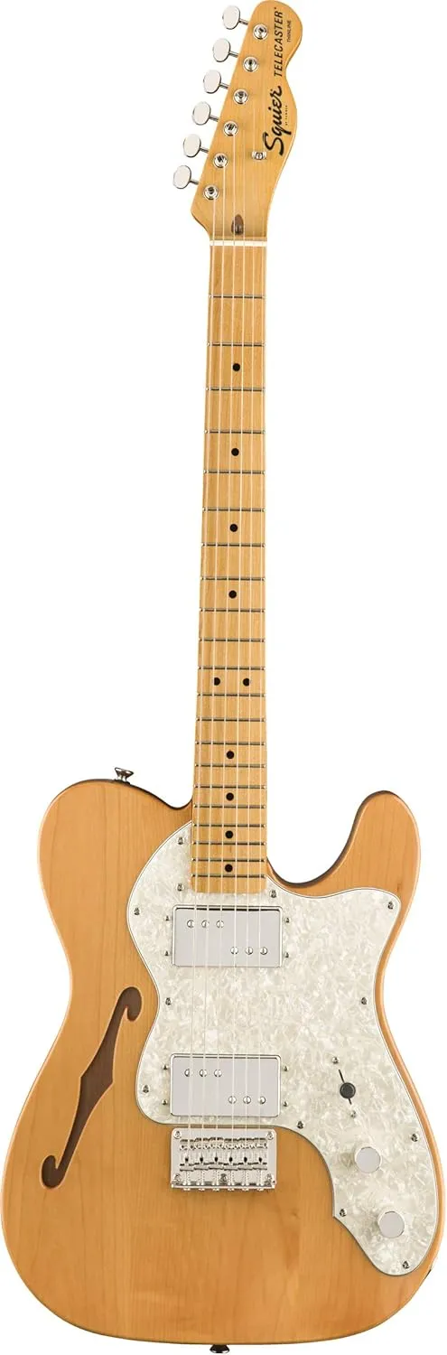 Fender Squier Classic Vibe '70s Telecaster Thinline - Natural Bundle with Gig Bag, Tuner, Strap, Picks, Strings, Instrument Cable, and Austin Bazaar Instructional DVD