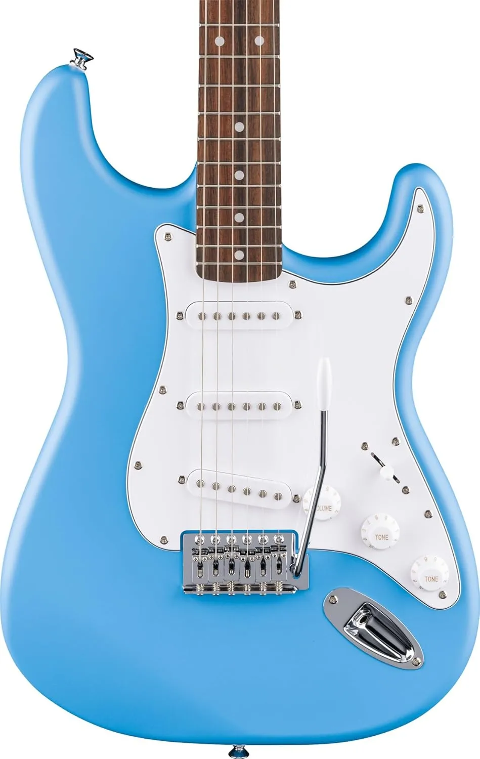 Fender Squier Stratocaster - California Blue Bundle with Frontman 10G Amplifier, Gig Bag, Strap, Instrument Cable, Picks, and Austin Bazaar Instructional DVD