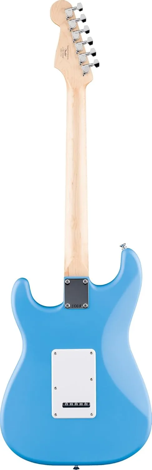 Fender Squier Stratocaster - California Blue Bundle with Frontman 10G Amplifier, Gig Bag, Strap, Instrument Cable, Picks, and Austin Bazaar Instructional DVD