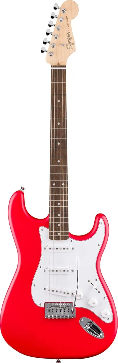 Fender Squier Stratocaster - Torino Red Bundle with Frontman 10G Amplifier, Gig Bag, Strap, Instrument Cable, Picks, and Austin Bazaar Instructional DVD
