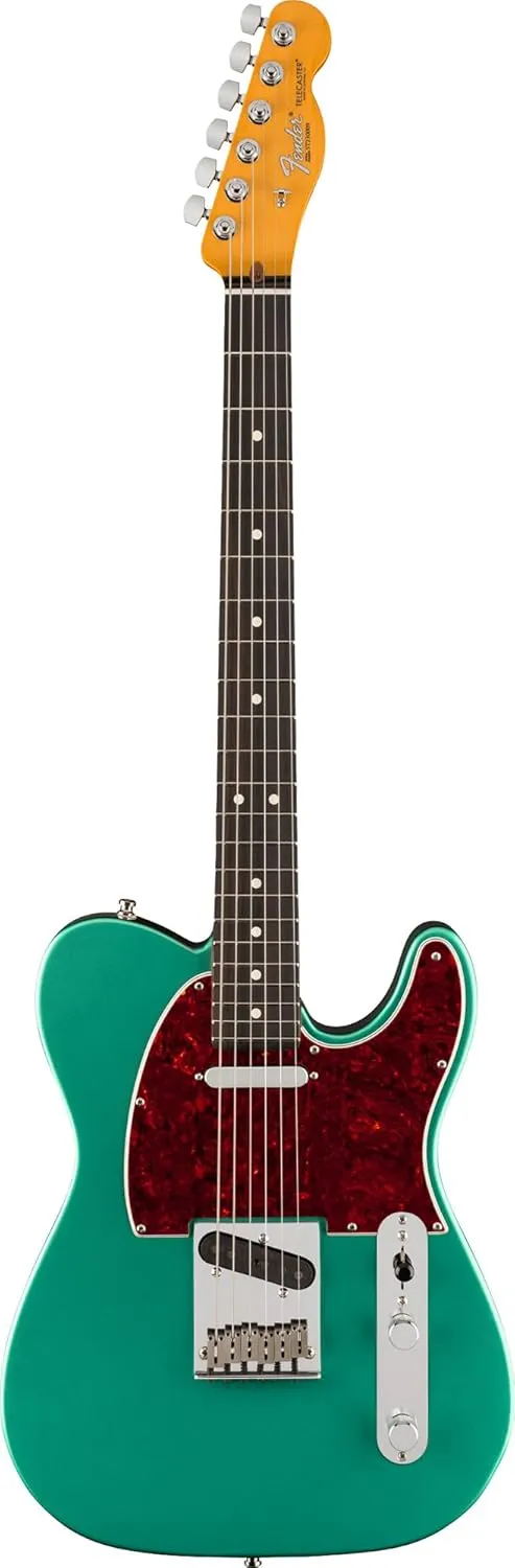 Fender Susan Tedeschi Telecaster - Aged Caribbean Mist Bundle with Deluxe Black Hard Case, Strap, Cable, and Guitar Cleaning Kit