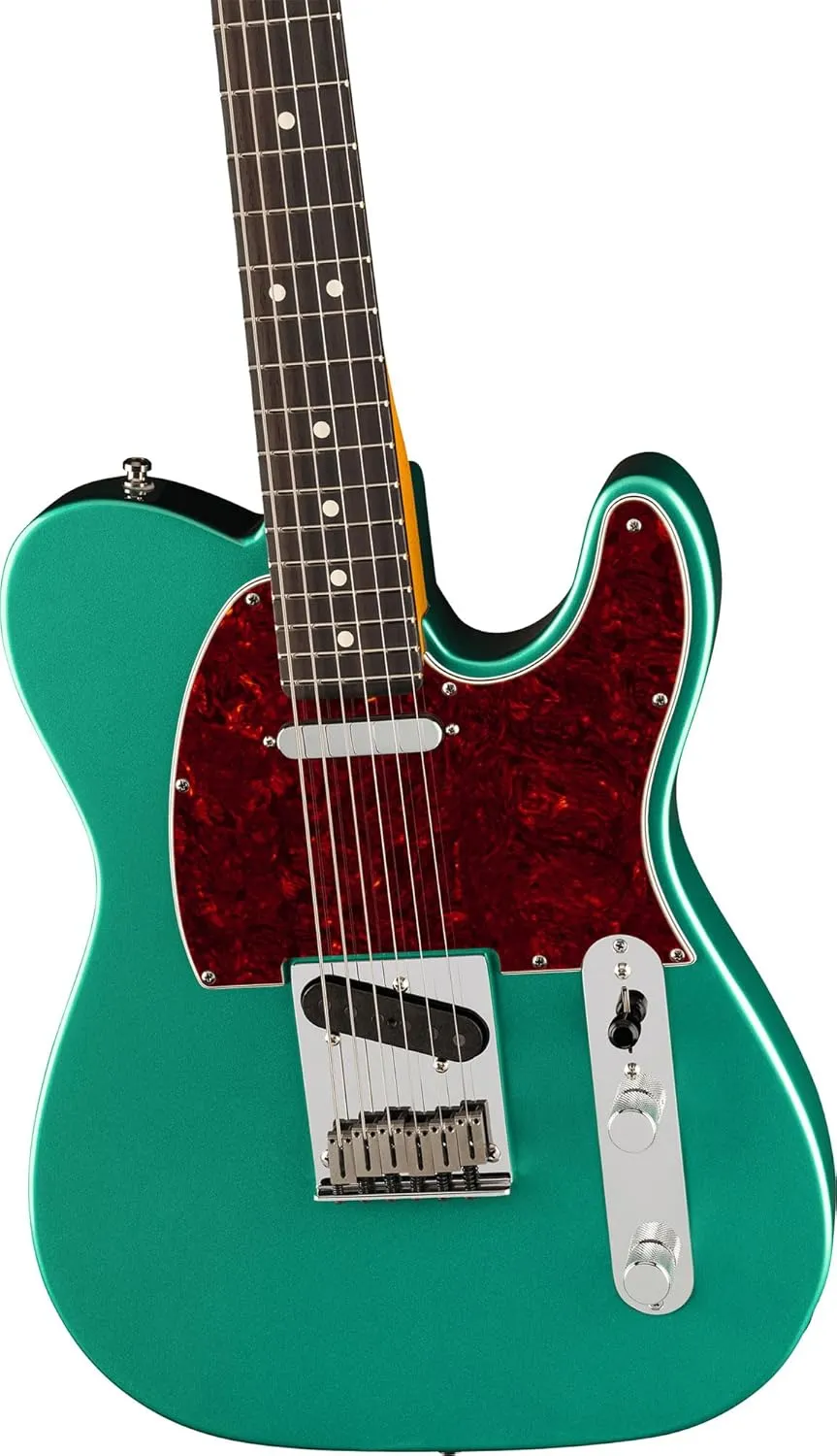 Fender Susan Tedeschi Telecaster - Aged Caribbean Mist Bundle with Deluxe Black Hard Case, Strap, Cable, and Guitar Cleaning Kit