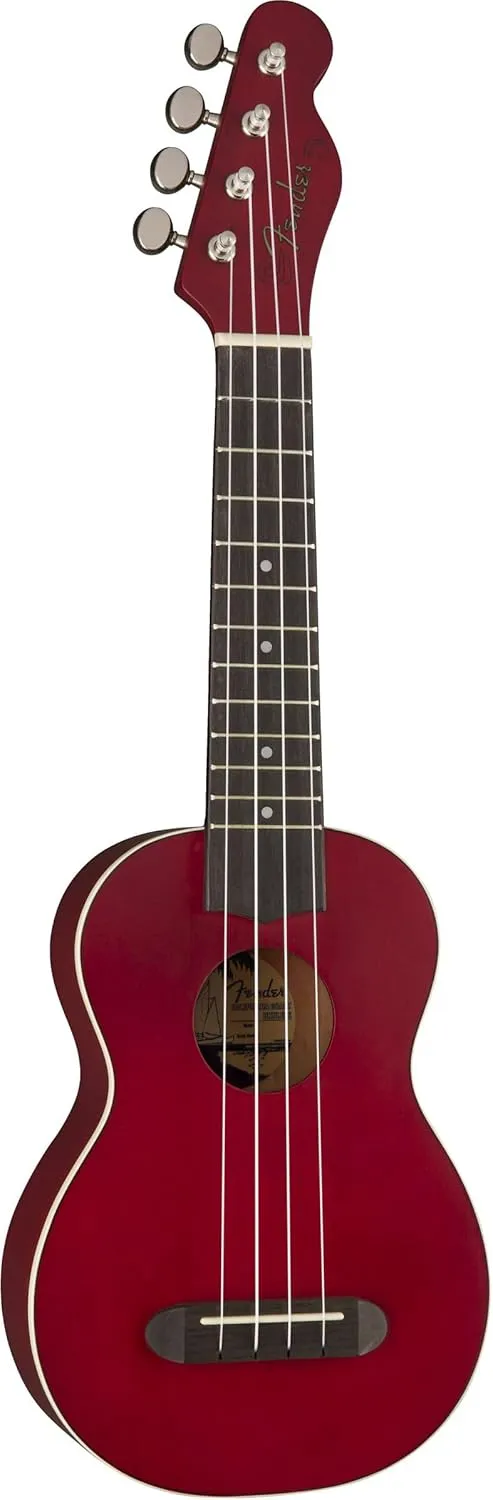 Fender Venice Soprano Ukulele - Cherry Bundle with Gig Bag and Tuner