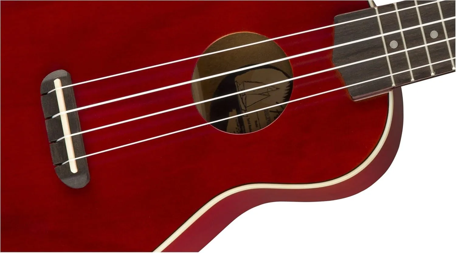 Fender Venice Soprano Ukulele - Cherry Bundle with Gig Bag and Tuner