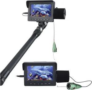 Fishing Camera, Video Fish Finder 4.3 Inch IPS LCD Monitor 6PCS LED Night Vision Fishing Camera Kit for Winter Underwater Ice Fishing(30m Cable)