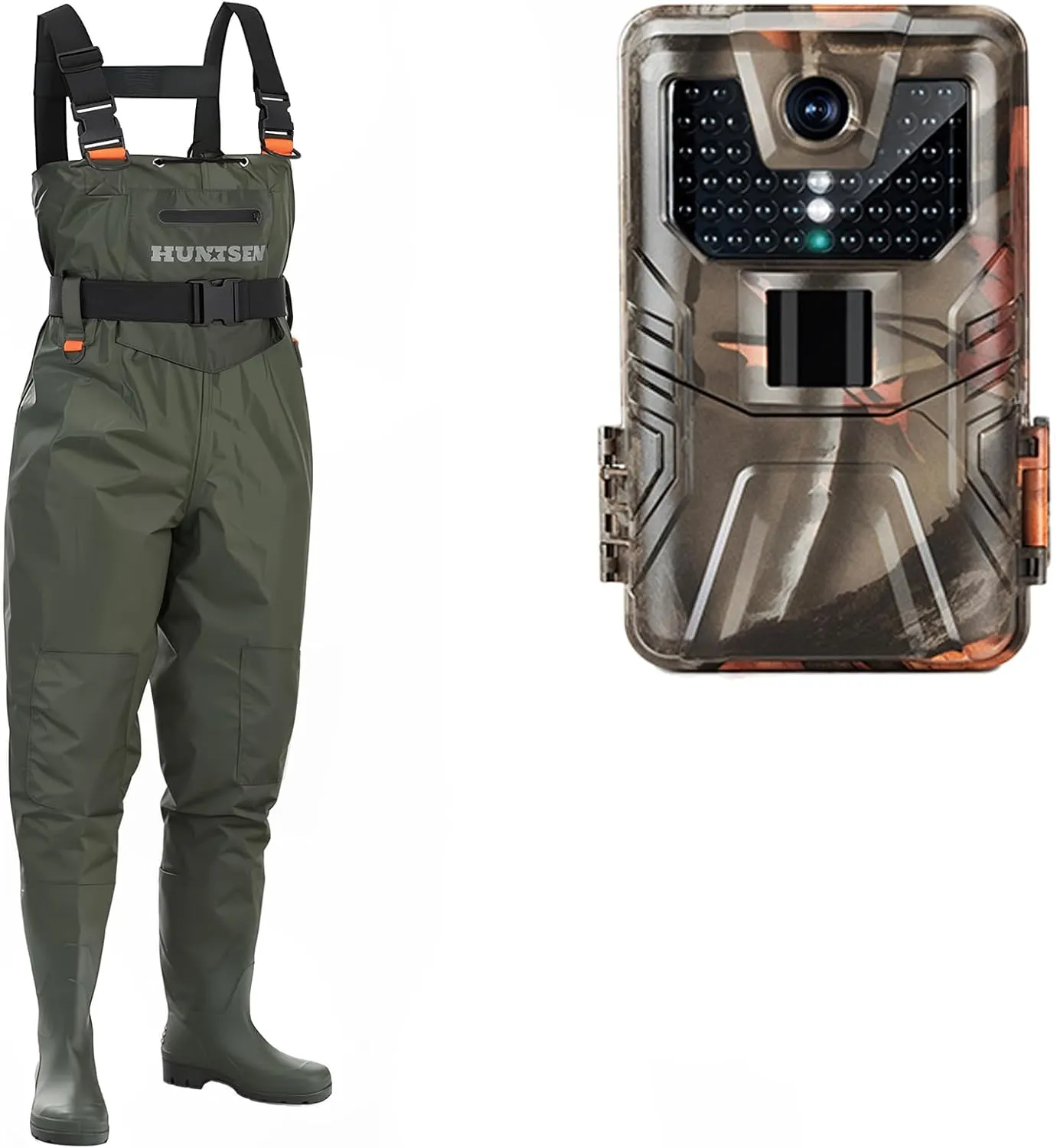 Fishing Waders for Men Women with Boot Hanger,Phone Case Size 11 4K 48MP WiFi Trail Camera - Bluetooth Game Camera with Night Vision 0.2sTrigger Motion Activated IP66 Waterproof 130°Wide Angle