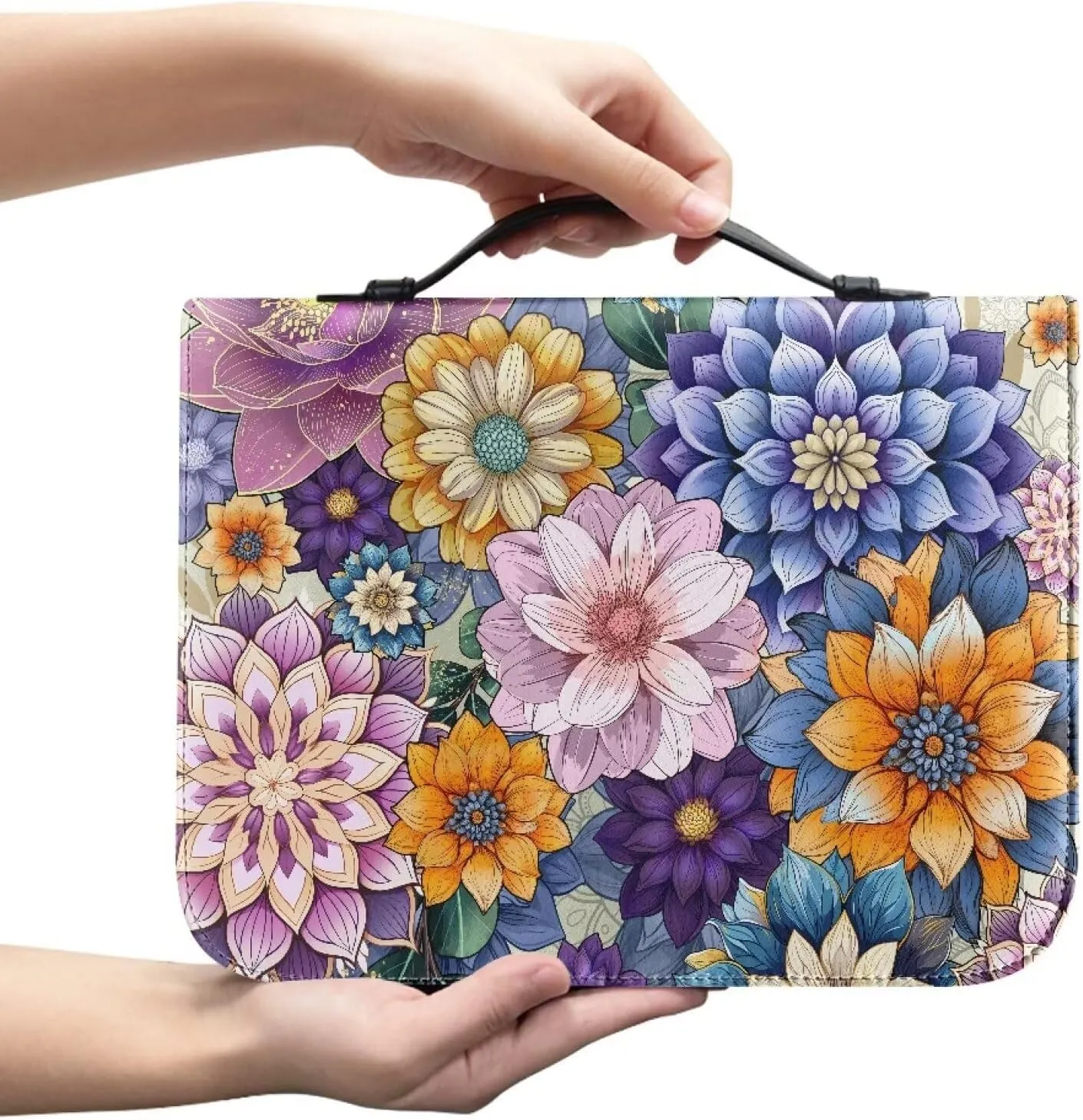 Flashideas Fashion Portable Leather Bible Covers for Women Durable Carrying Bible Accessories