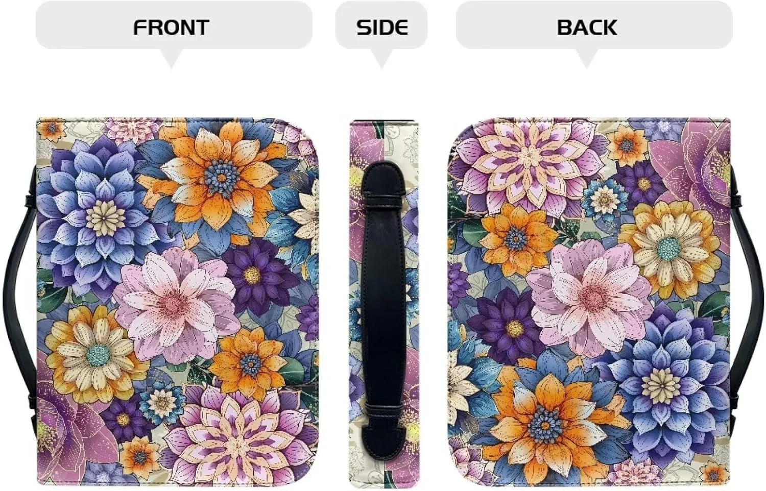 Flashideas Fashion Portable Leather Bible Covers for Women Durable Carrying Bible Accessories
