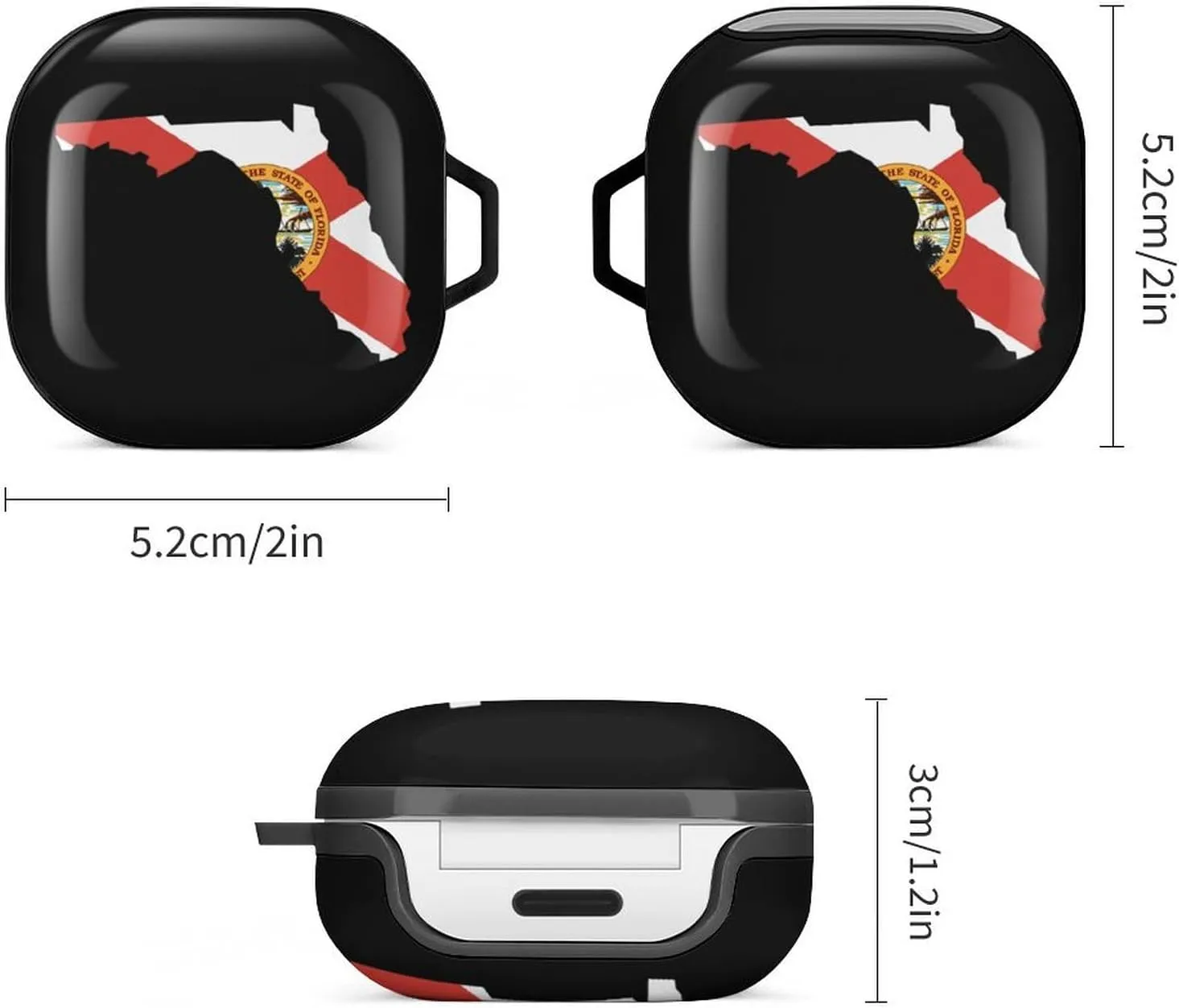 Florida State Flag Map Cute Protective Case Cover Compatible with Galaxy Buds 2 Pro, Galaxy Buds 2, Galaxy Buds Pro, Galaxy Buds Live Black-Style