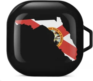 Florida State Flag Map Cute Protective Case Cover Compatible with Galaxy Buds 2 Pro, Galaxy Buds 2, Galaxy Buds Pro, Galaxy Buds Live Black-Style