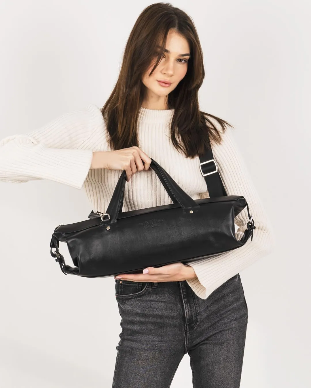 Flute Gig Bag - Genuine Detroit Leather, Modern Style - Black