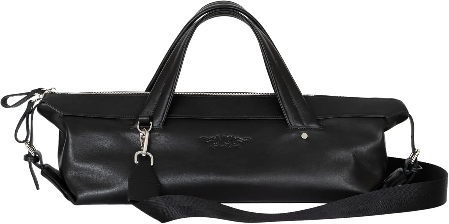 Flute Gig Bag - Genuine Detroit Leather, Modern Style - Black