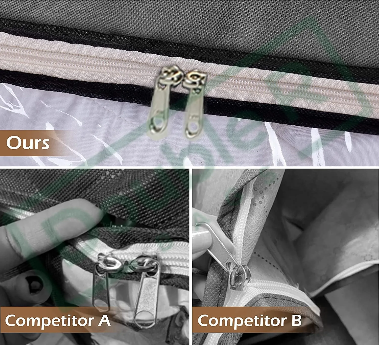 Foldable Storage Bag Organizer Clothes Storage Container for Blanket Pack of 3