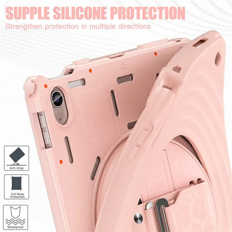 For iPad 10.9 (2022) Case Kickstand Hand Strap Tablet Cover with Shoulder Strap