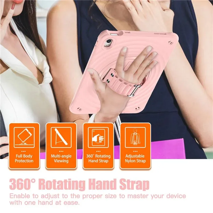 For iPad 10.9 (2022) Case Kickstand Hand Strap Tablet Cover with Shoulder Strap